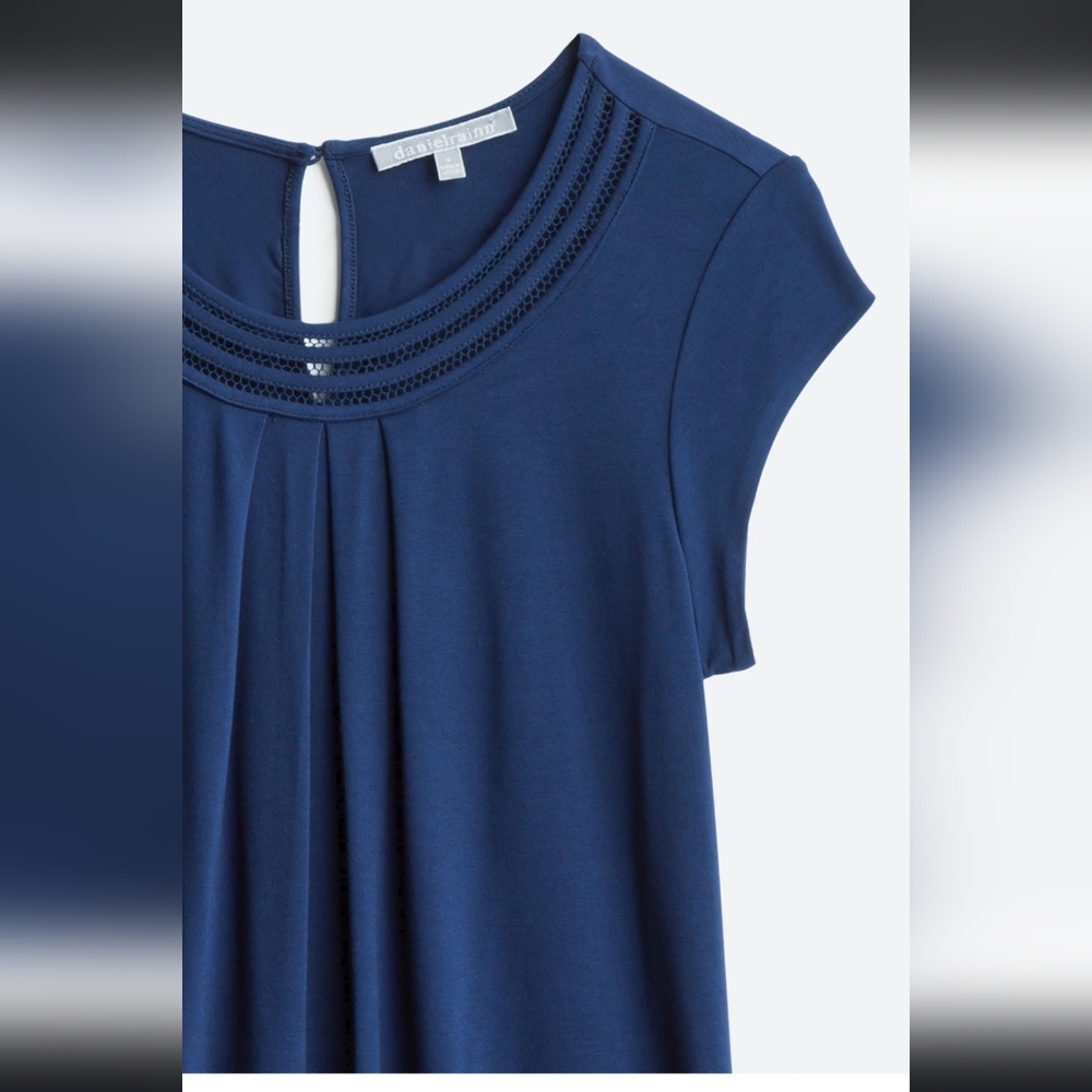 Daniel Rainn Dark Blue Short Sleeve Top - Picture 5 of 14